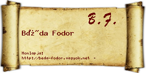 Béda Fodor névjegykártya
